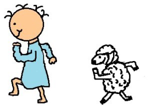 Baby Jesus Running With sheep Clipart