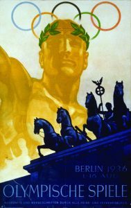 Franz Warble’s color poster promoted the 1936 Olympics in Berlin, Germany. Prints and Photographs Division.