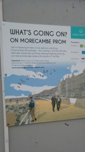 Poster announcing improvements to Morecambe prom