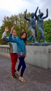 Garret and I goofed off a bit at Vigeland Park