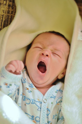 Yawning baby.
