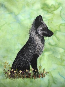 Summer Coat, embroidery on cotton and wool felt, 2016