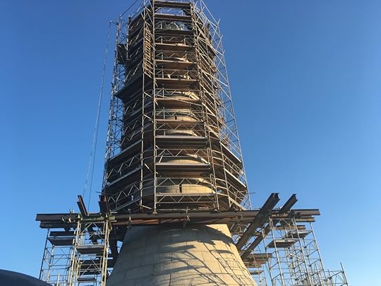 The Memorial Tower, currently undergoing renovations.