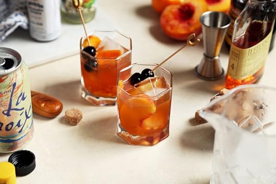 Peach and Orange Flower Old Fashioned