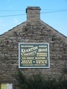 Sign for the Kearton Country Hotel in Thwaite, Swaledale