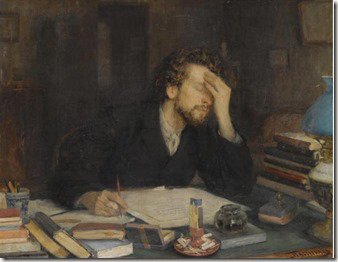 Writer writing