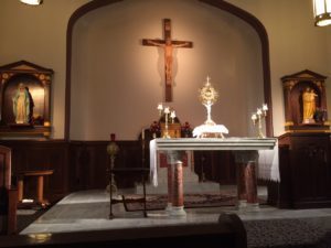 My husband got to spend time in adoration on retreat. We actually argued about this later, just to keep things real for you.