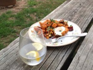 Spicy sweet potato hash