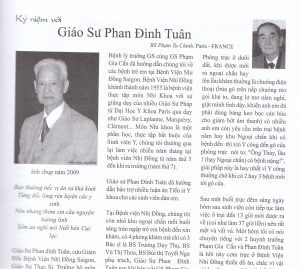 Bài tưởng niệm GS Phan Đình Tuân của Bs Phạm Tu Chính