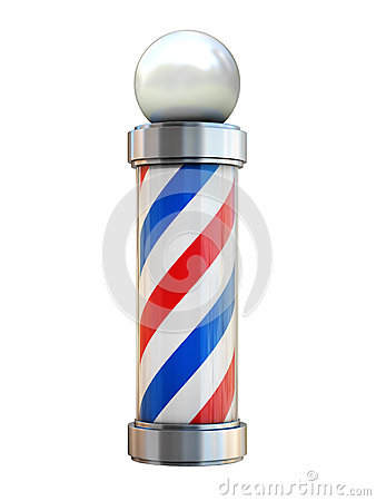 Barbershop pole isolated on white