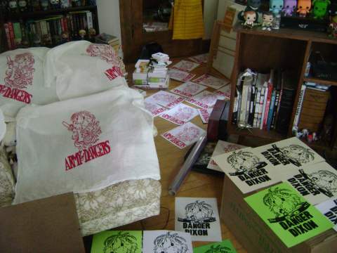 All the printing for Chicago! I do think my Army of Dangers tea towel is my favorite of the five images I've printed on tea towels this year. 