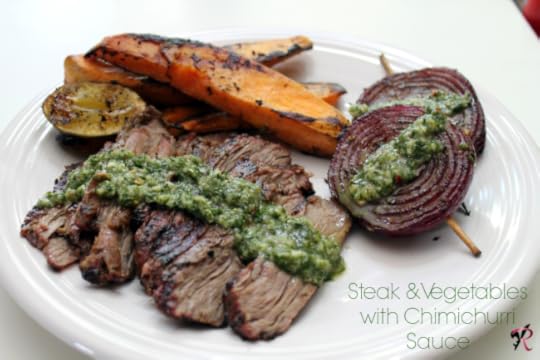 chimichurri sauce and veggies-Rae