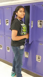 At her locker 8th grade, 2016