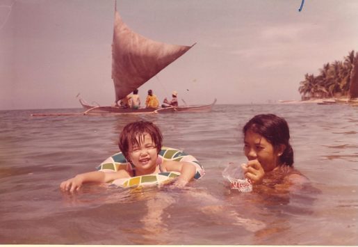 Clarita and R at the beach