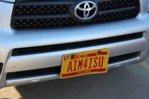 Iowa takes vanity plates seriously. They have their own eye-grabbing color.