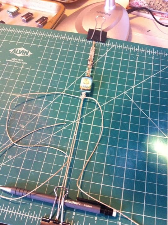 Weaving the bracelet