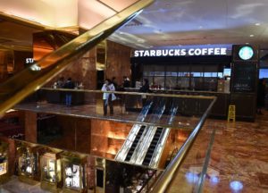 The Starbucks store located in Trump Tower on 5th Avenue in New York. TIMOTHY A. CLARY/AFP/Getty Images