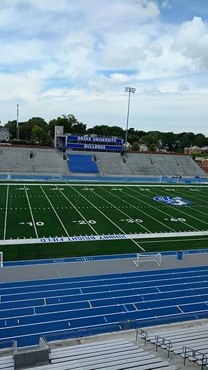 On the field at Drake.