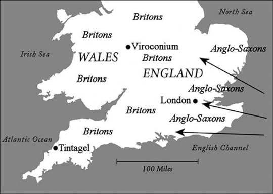 Map: Southern Britain around AD 500 when King Arthur is said to have lived.