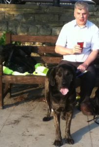 Kevin Morris and his guide dog, Trigger.