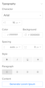 The new typography panel