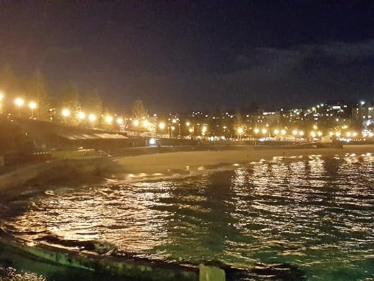 Coogee Bay at night.