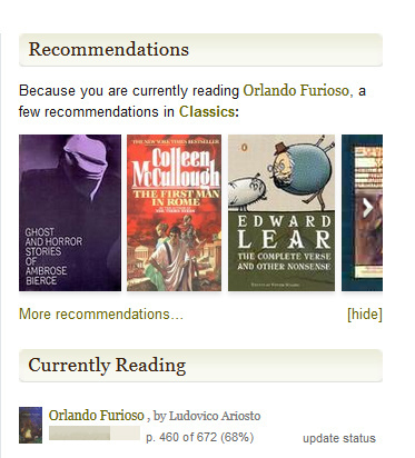 GoodReads' Recommend Is A Bit Odd