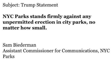NY parks statement