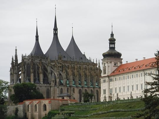 The church from afar, with the Jesuit college on the right