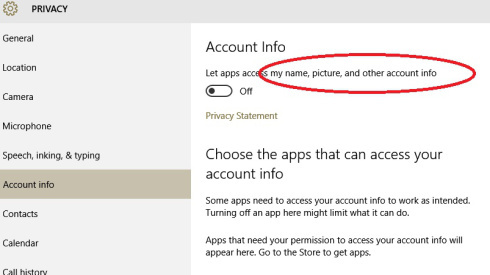 account info