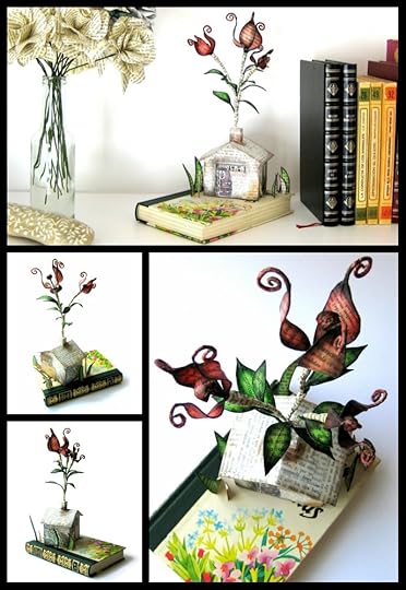 Flowers-in-the-chimney-book-art-sculpture-by-Malena-Valcárcel