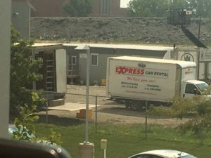 Behold, the dirt parking lot!