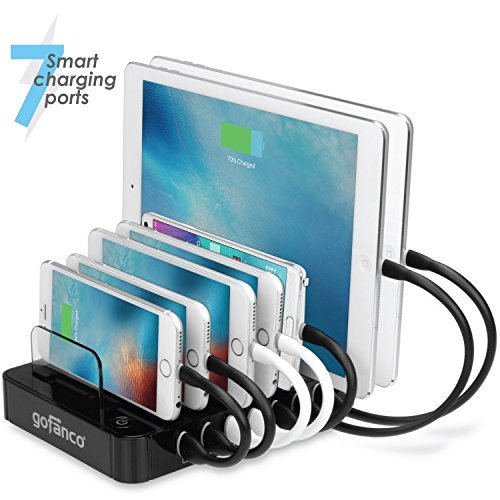 gofanco® 7-Port Desktop USB Charging Station for fast charging smart phones, tablets and wearable devices - iPhone, iPad, Samsung Galaxy, LG, Nexus, HTC and others