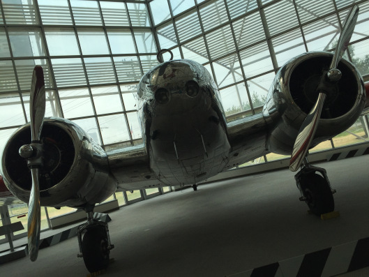 Lockheed Model 10-E Electra, “now configured and marked precisely like Amelia Earhart’s classic aircraft,” on display at the Museum of Flight in Seattle