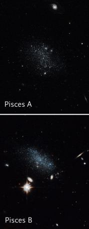 Note the blue colors of Pisces A and B