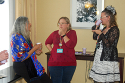 Chatting with Folks at the Tea