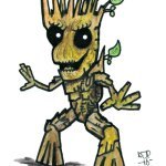 I Am Groot Chibi Sketch Card