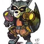 Rocket Raccoon Sketch Card