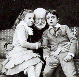 Victor Hugo with his beloved grandchildren.