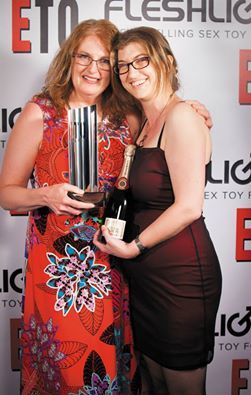Collecting Xcite's ETO award with Kd Grace in 2014