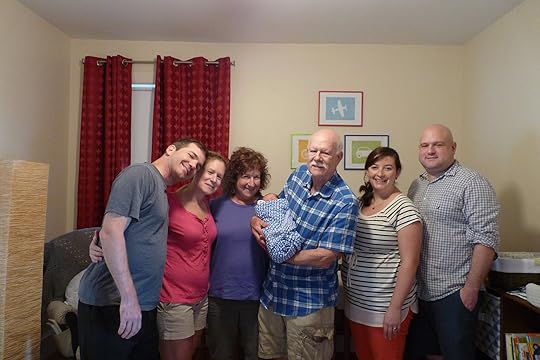 Future son-in-law Dan, daughter Becky, smiley Jane, Caleb!!, husband Al, daughter-in-law (new mom) Amberly and son (new dad) Charlie