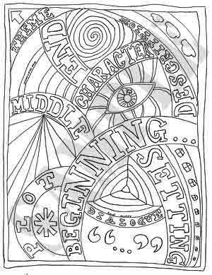 Elements of Story coloring page thumbnail