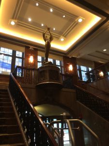 looking up toward the mezzanine