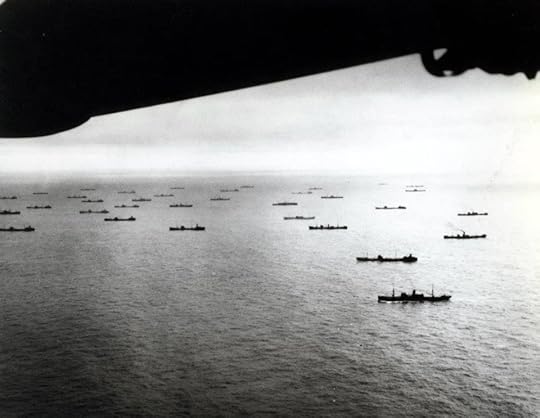 North Atlantic Convoy. Photographed by a USS Ablemarle (AV-5) plane, October 1941. Note the large proportion of tankers in this convoy. At the time, USS Ablemarle was based at Argentia, Newfoundland. National Archives photograph, 80-G-405261.