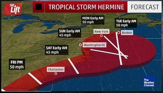 Tropical Storm Hermine Land Track