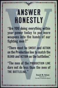 World War II poster with quote from Donald M. Nelson (US National Archives)