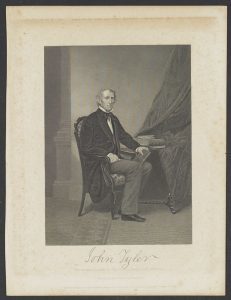 Engraved portrait of President John Tyler, 1863. Manuscript Division.