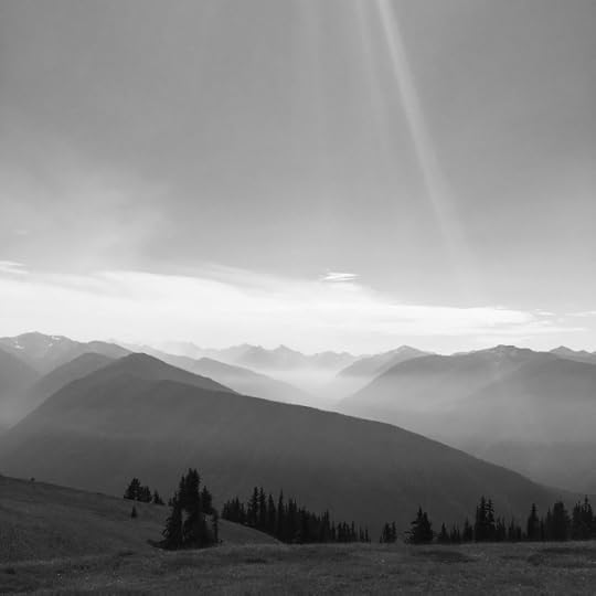 The Olympic Mountains from Hurricane Ridge—you can see (and smell) the smoke from the summer fires