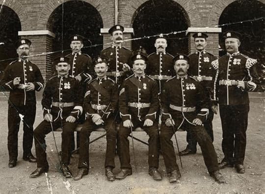 Men of the 5th Battalion, Royal Garrison Regiment at Wellington Barracks, Halifax, Nova Scotia, 1905