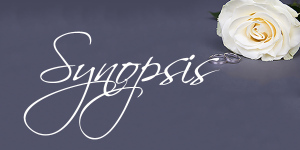 beautiful white rose flower and wedding rings over grey